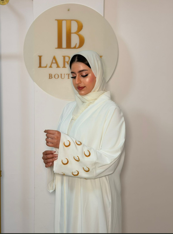 White Gold Abaya - 2 Piece Set