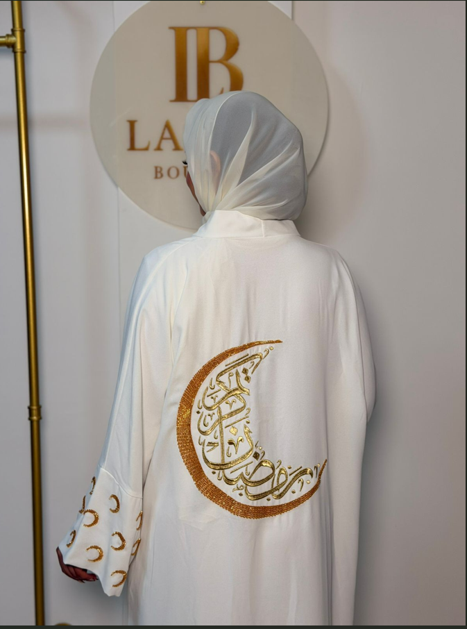 White Gold Abaya - 2 Piece Set